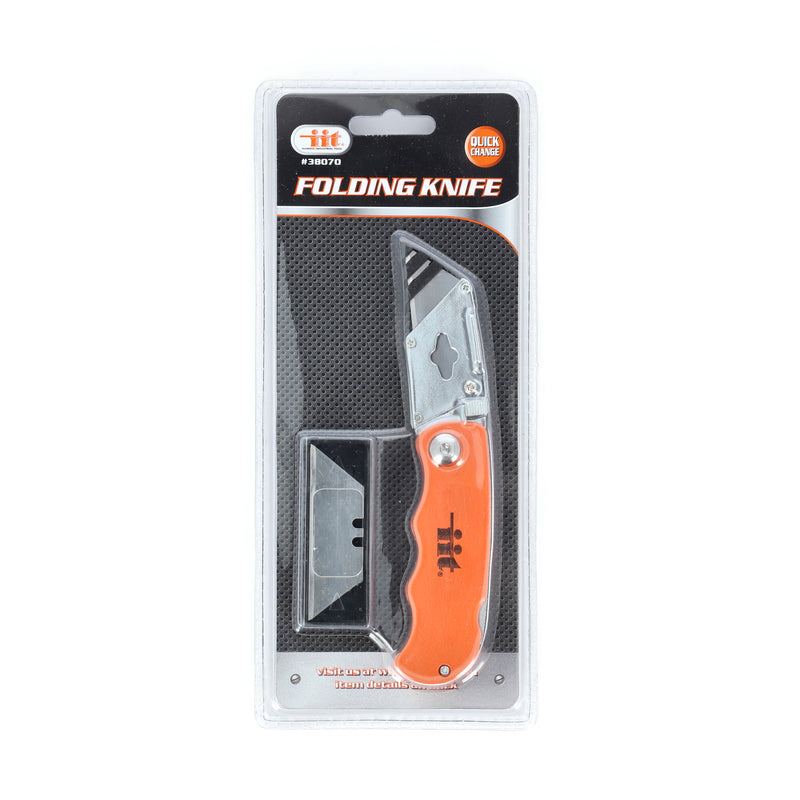 IIT FOLDING UTILITY KNIFE & 5 BLADES ZINC BODY