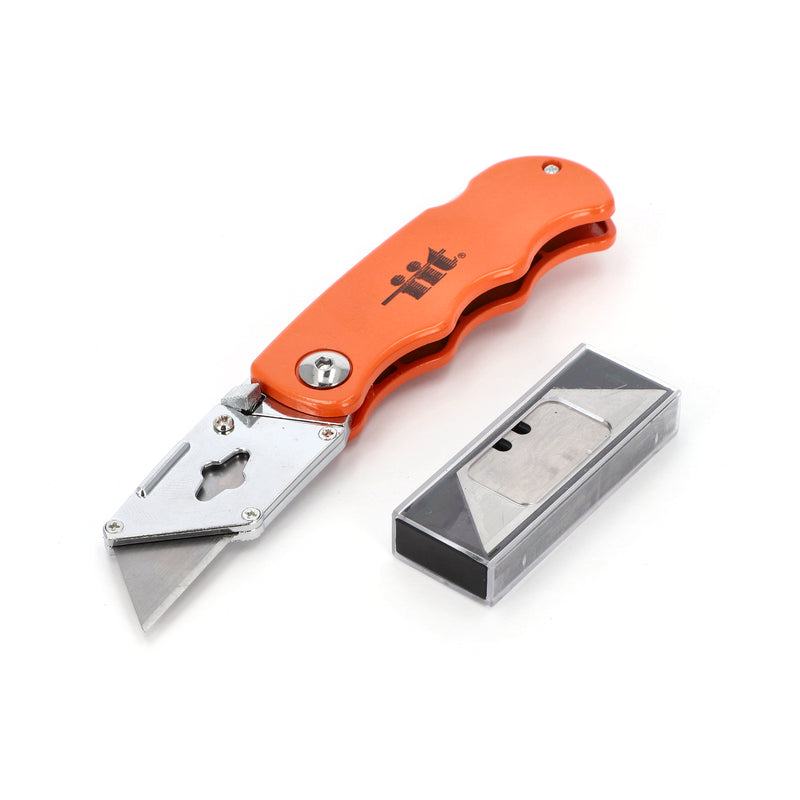 IIT FOLDING UTILITY KNIFE & 5 BLADES ZINC BODY