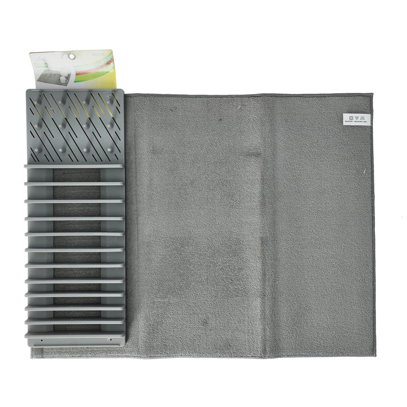 DISH DRYING RACK & 24x18'' MICROFIBER MATT