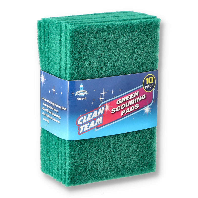10pc GREEN SCOURING PADS