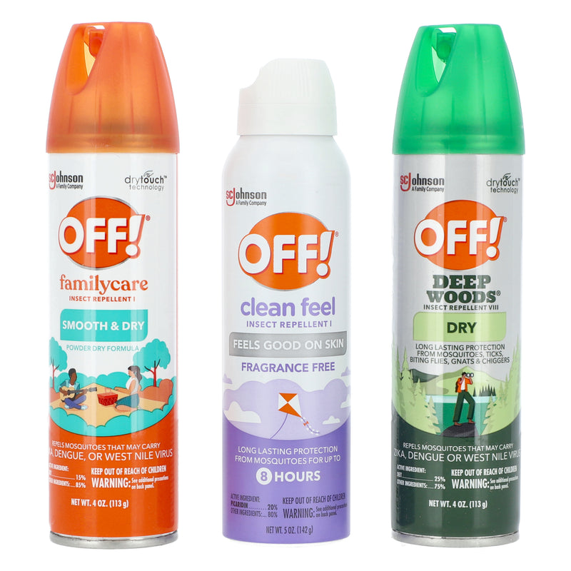 OFF DEEP WOODS & CLEAN FEEL INSECT REPELLENT SPRAY ASSORTMENT RESTRICTED