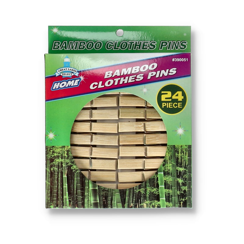 24pc BAMBOO CLOTHES PINS