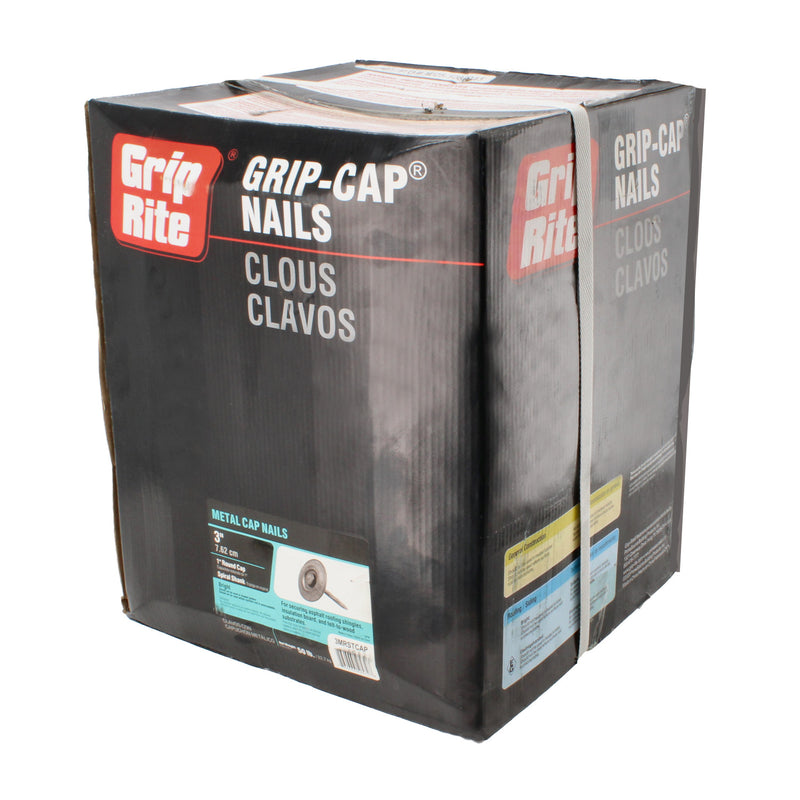 GRIP-RITE 50LB METAL CAP ROOFING NAILS 3'' 1'' ROUND CAP SPIRAL SHANK