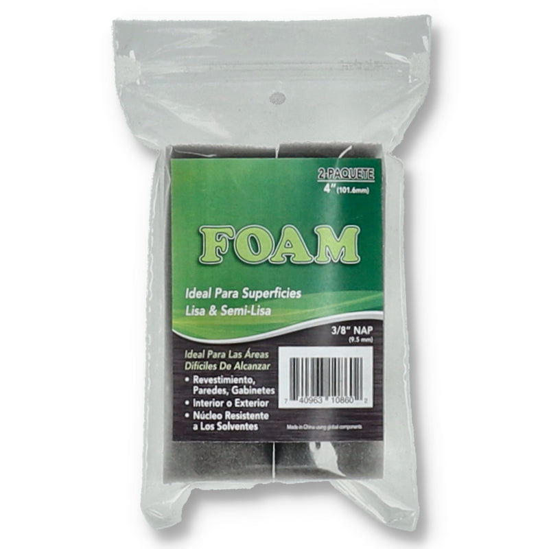 2PK FOAM MINI ROLLERS 3/8'' NAP SPANISH ONLY LABEL
