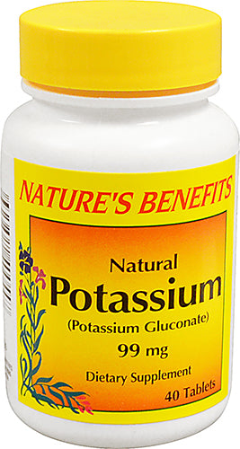 NATURES BENEFIT 30CT NATURAL POTASSIUM 99MG