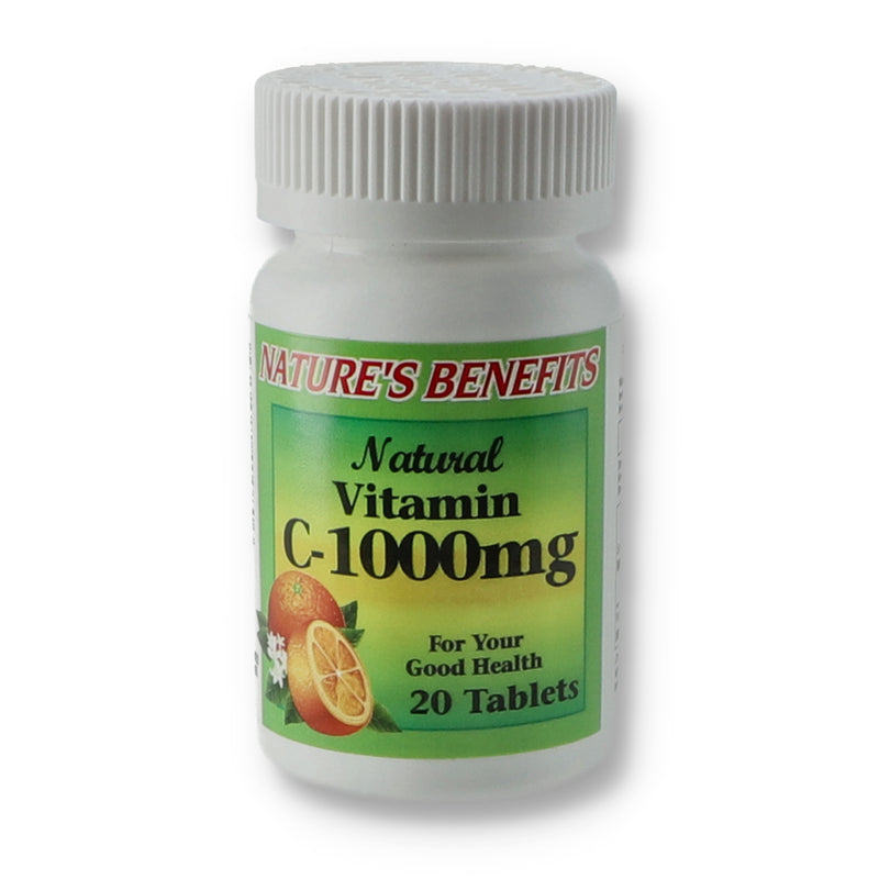 NATURES BENEFIT 20ct VITAMIN C-1000 TABLETS
