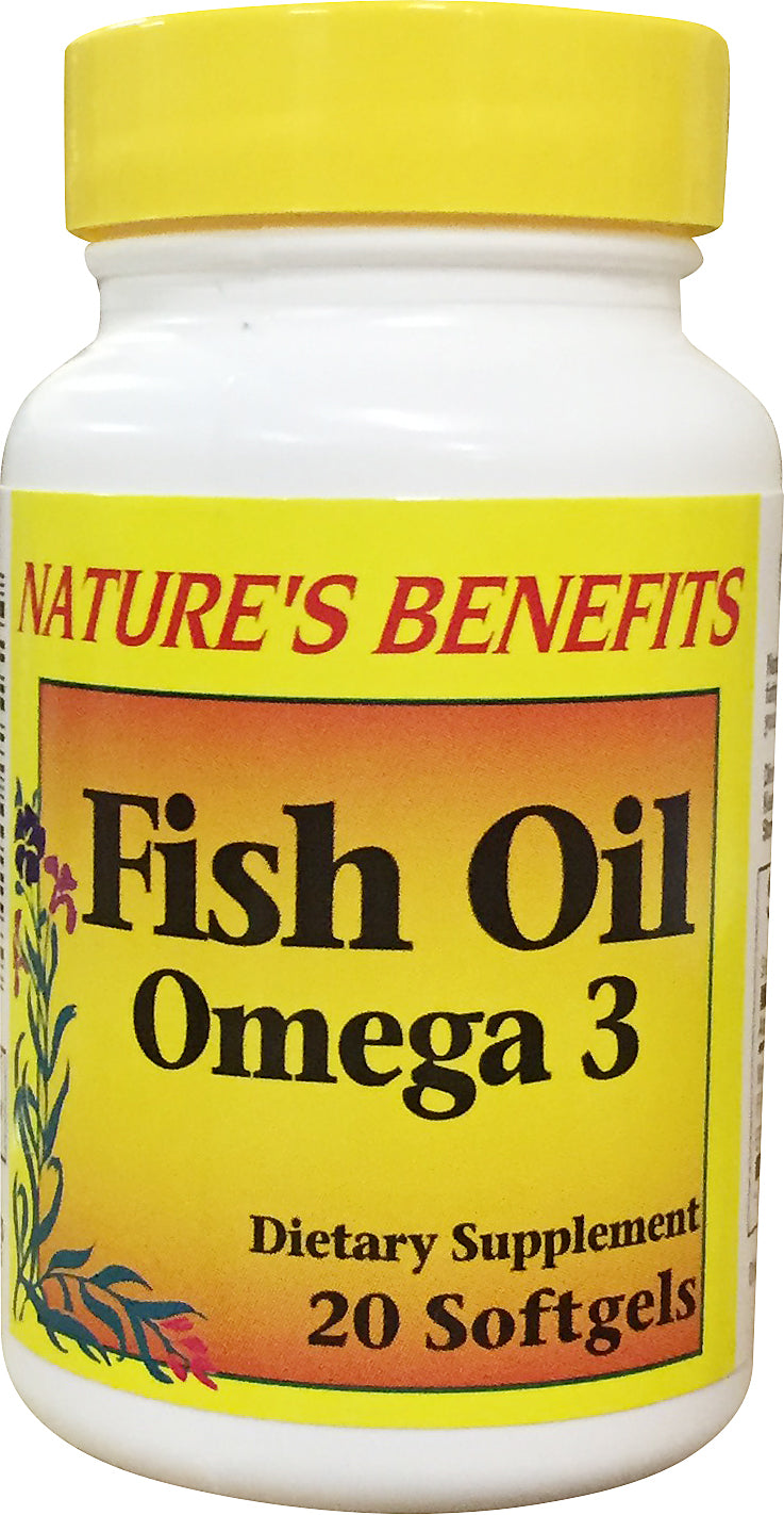NATURES BENEFIT 20ct OMEGA-3 FISH OIL 1000mg SOFT GELS