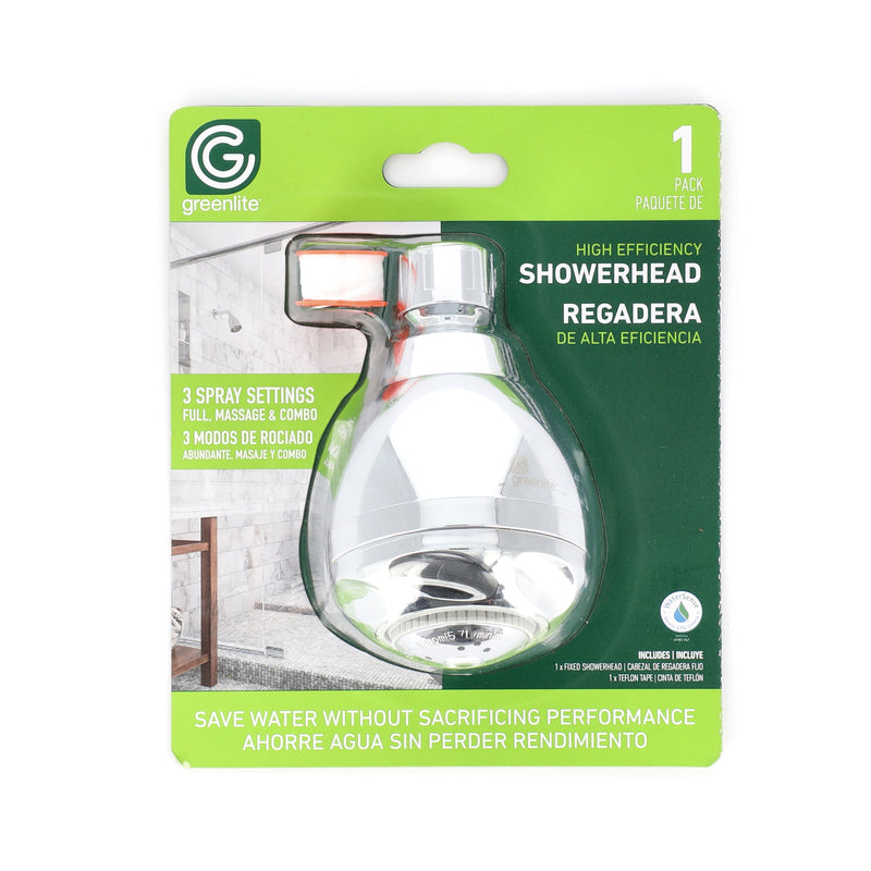GREENLITE SHOWER HEAD HIGH-EFFICIENCY 3 SPRAY SETTINGS