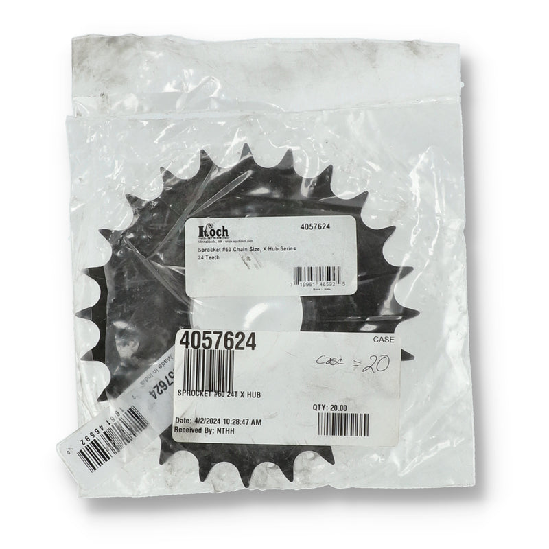 24 TOOTH SPROCKET #60 CHAIN sz 2'' BORE X HUB