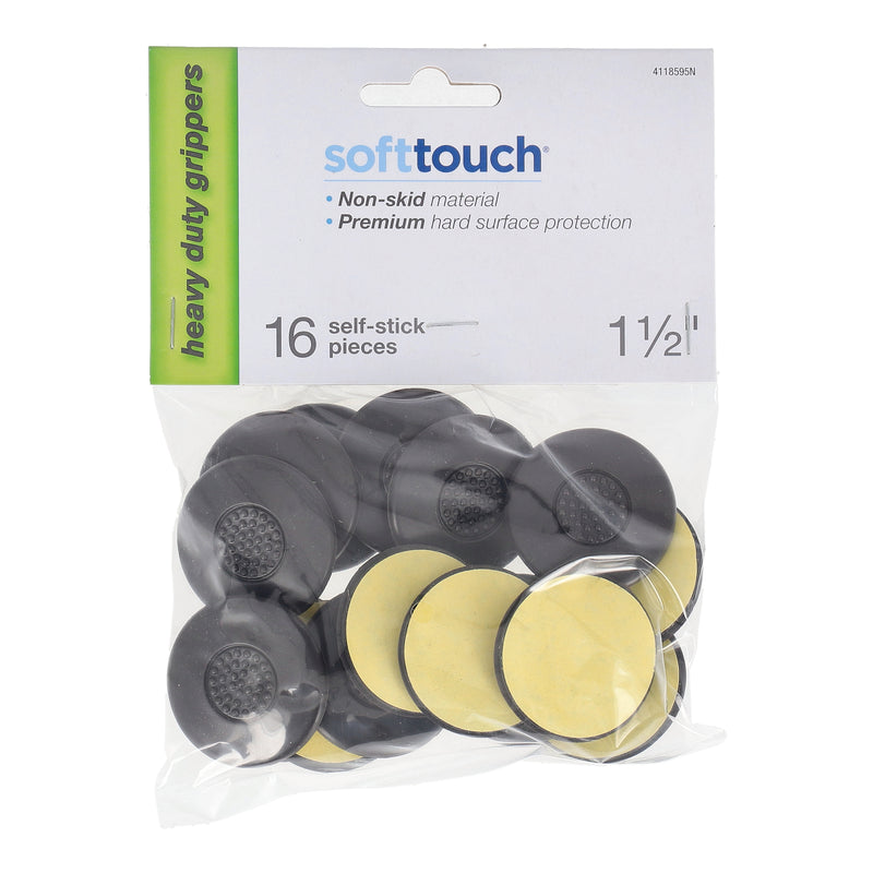 SOFT TOUCH 16PC 1-1/2'' HEAVY DUTY RUBBER GRIPPERS SELF-STICK