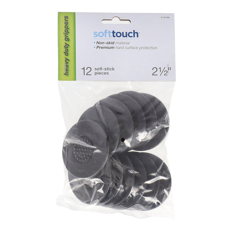 SOFT TOUCH 12PK 2-1/2'' HEAVY DUTY RUBBER GRIPPERS SELF-STICK