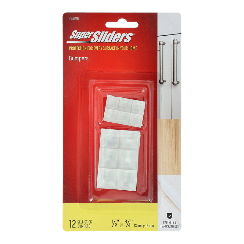 SUPER SLIDERS 12pc CLEAR BUMPER PAD ASSORTMENT SELF ADHESIVE