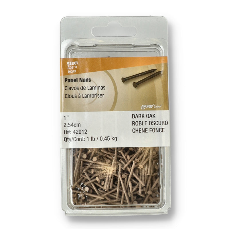 ANCHOR 1lb 1'' PANEL NAILS DARK OAK