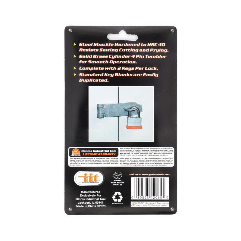 IIT 4pc 1-1/2'' LAMINATED PADLOCK KEYED ALIKE