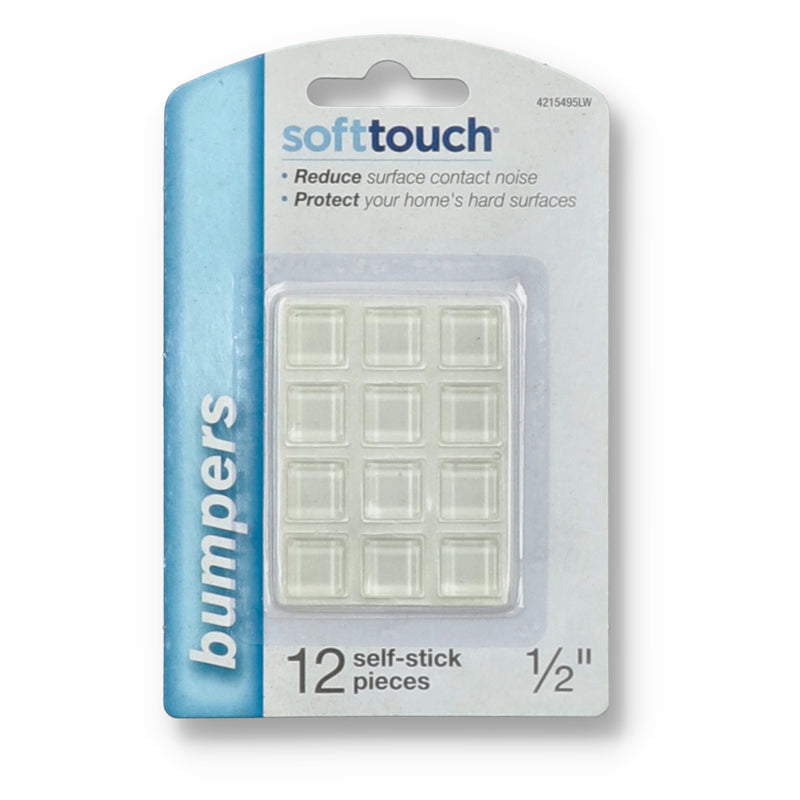 72pc 1/2'' CLEAR SQUARE BUMPERS SELF-STICK