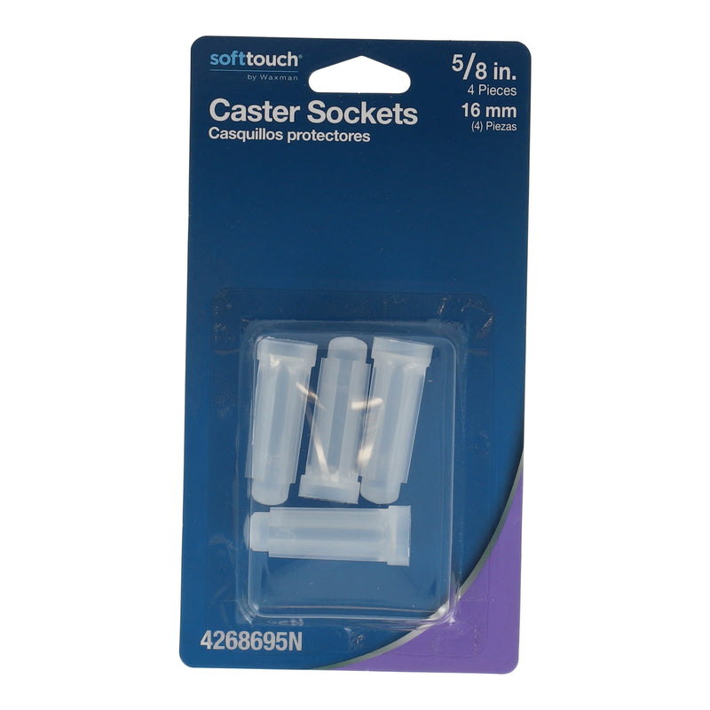 4PK 5/8'' PLASTIC CASTER SOCKETS