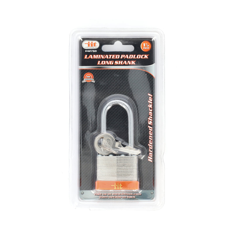 IIT 1-1/2'' LAMINATED PADLOCK LONG SHANK