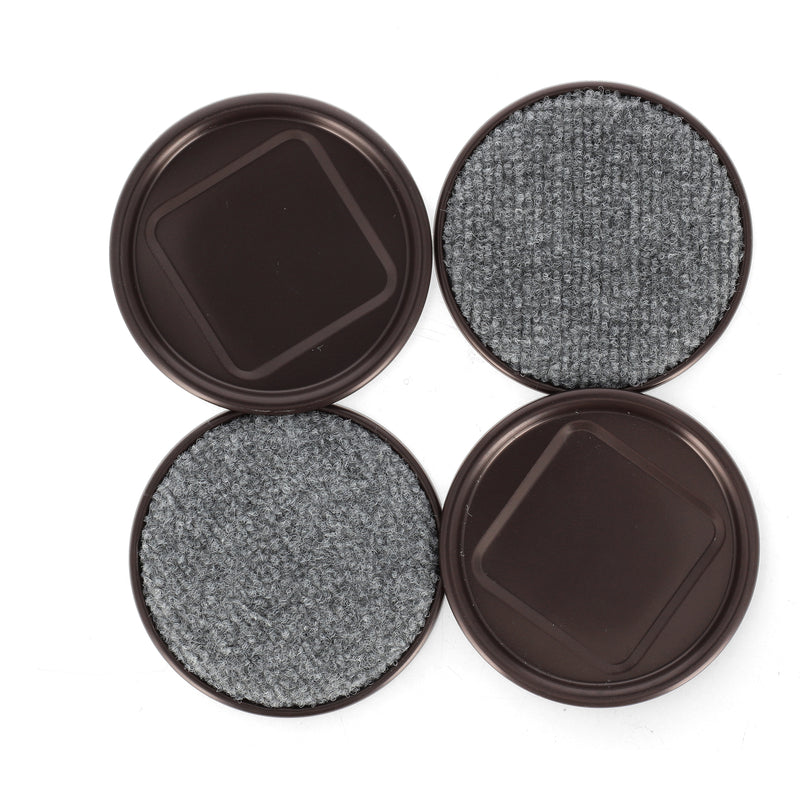 SOFT TOUCH 4PC 4'' CARPET BASED ROUND CASTER CUPS