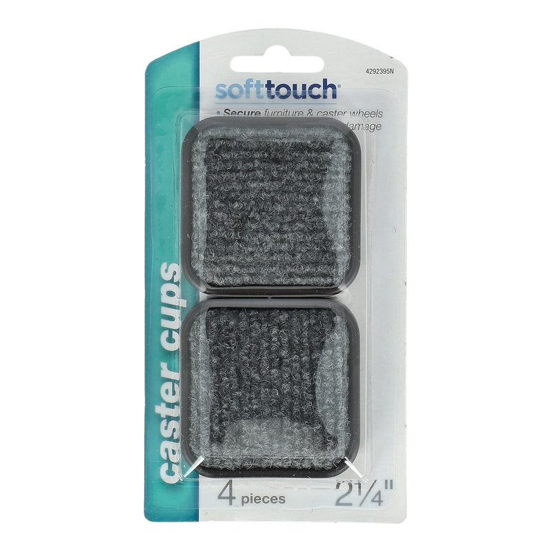 SOFT TOUCH 4PC 2-1/4'' CARPET BASED SQUARE CASTER CUPS