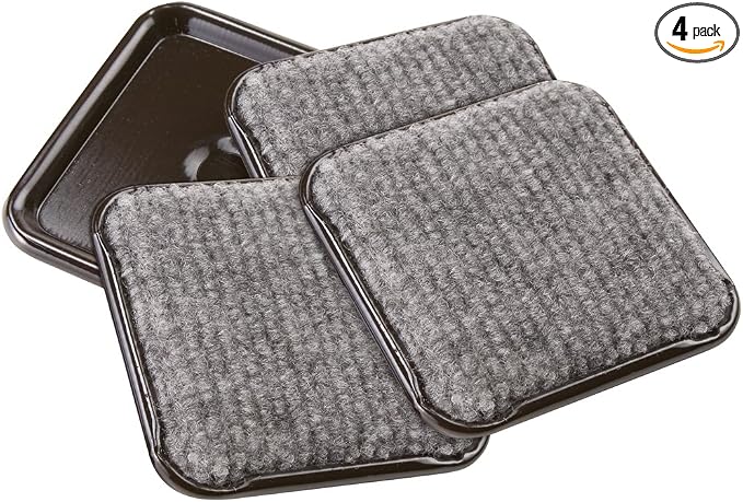 SOFT TOUCH 4PC 2-1/4'' CARPET BASED SQUARE CASTER CUPS