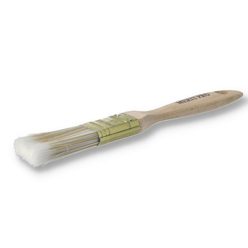 MERIT PRO 1'' POLYESTER WOOD HANDLE PAINT BRUSH BEAVERTAIL
