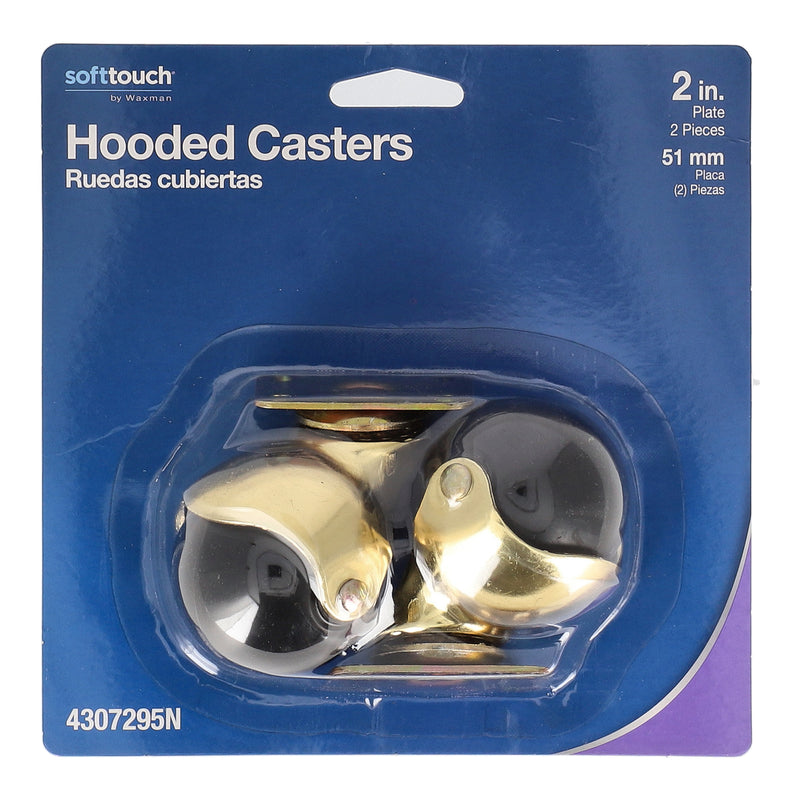SOFT TOUCH 2PK 2'' HOODED CASTERS BRASS PLATED