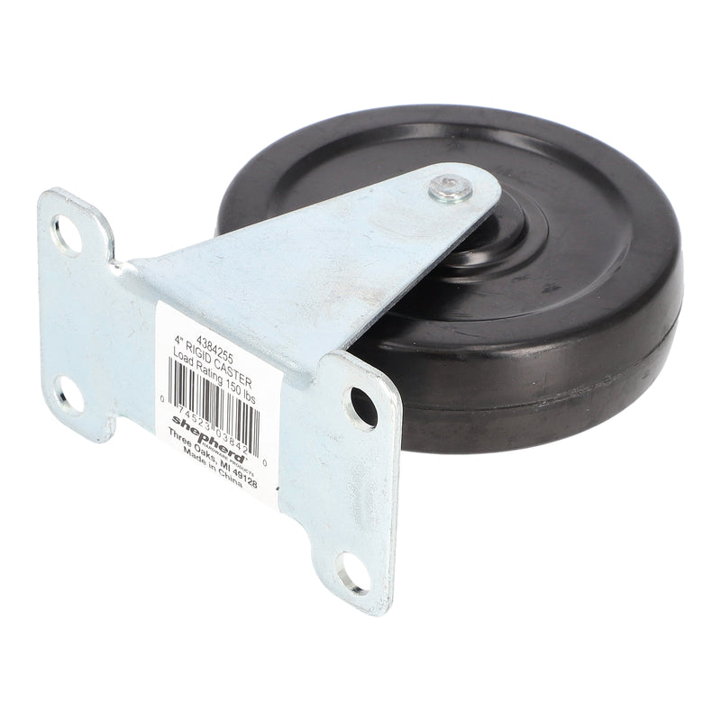SHEPHERD 4''x1'' BLACK RIGID CASTER 150LB CAPACITY