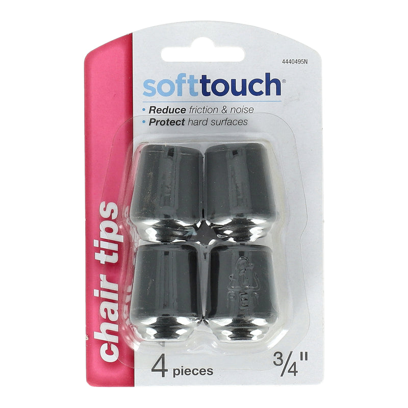 SOFT TOUCH 4PK 3/4'' BLACK RUBBER CHAIR TIPS