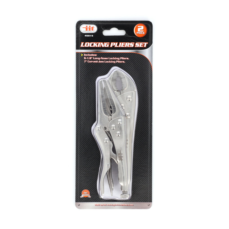 IIT 2PC LOCKING PLIERS 7'' CURVED JAW & 6-1/2'' LONG NOSE