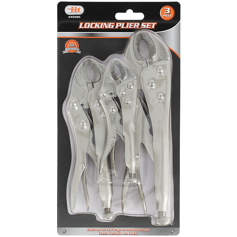 IIT 3pc LOCKING PLIERS CURVED JAW