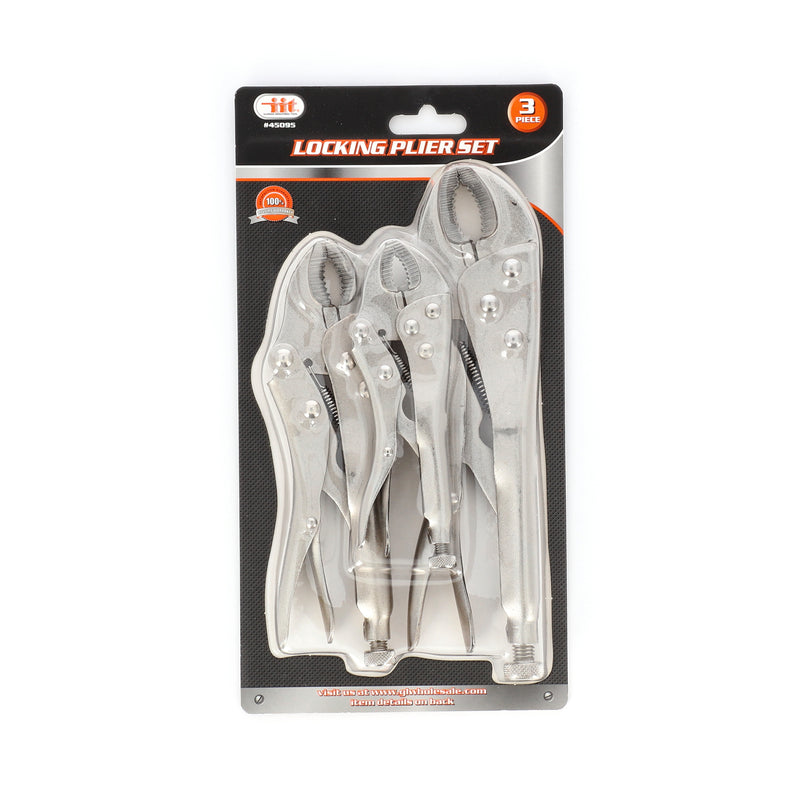 IIT 3pc LOCKING PLIERS CURVED JAW