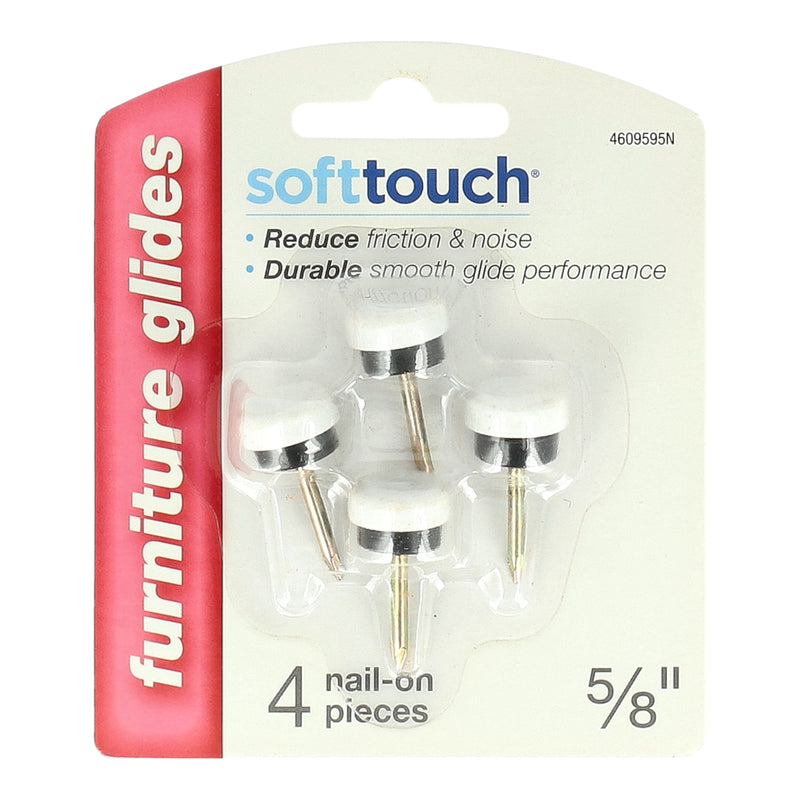 SOFT TOUCH 4PC 5/8'' NAIL-ON FURNITURE GLIDERS