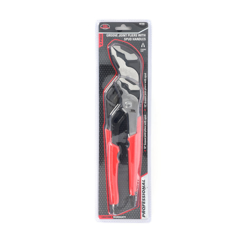 IIT PRO 2pc GROOVE JOINT PLIERS WITH SPUD BAR ENDS