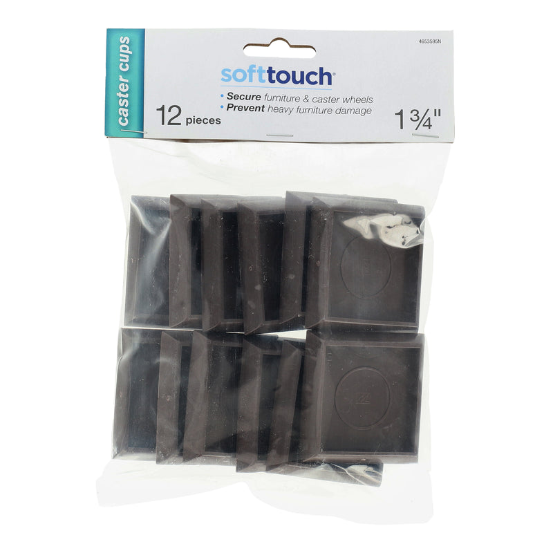 SOFT TOUCH 12PK 1-3/4'' CASTER CUP WALNUT