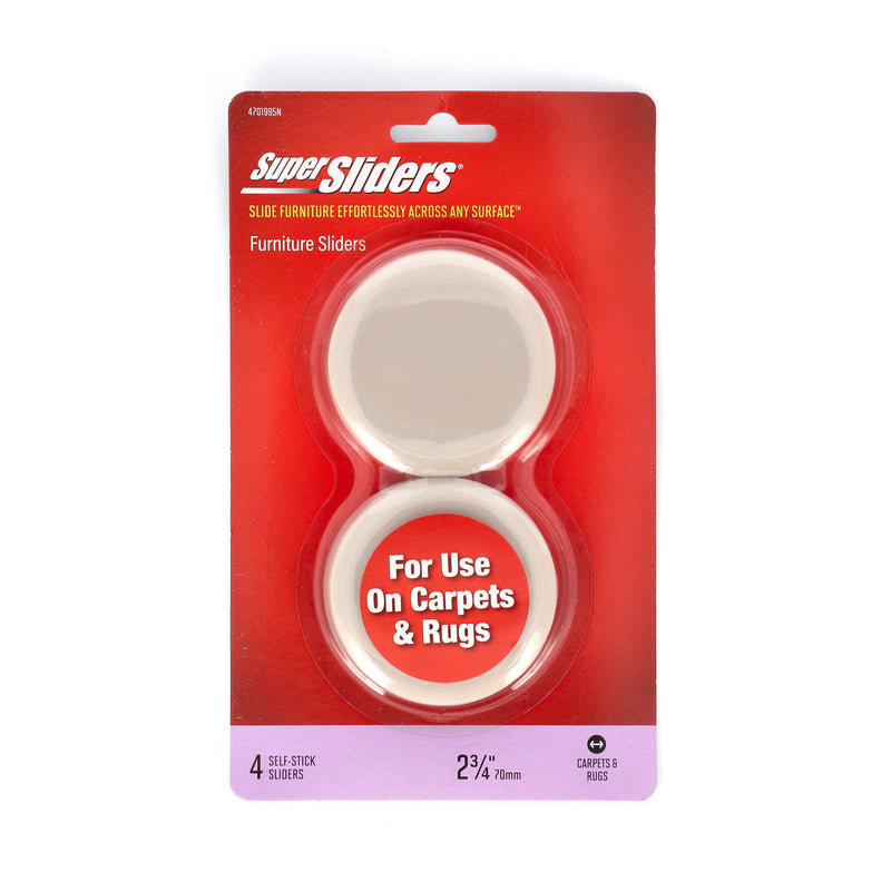 SUPER SLIDERS 4PK 2-3/4'' ROUND SUPERSLIDERS SELF ADHESIVE
