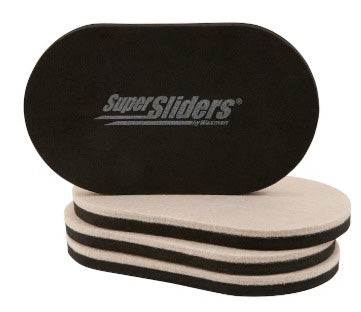SUPERSLIDERS 4PK 3-1/2x6'' OVAL FELT SLIDERS