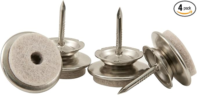 SUPER SLIDERS 4PC 1'' NAIL-ON SWIVEL GLIDES OATMEAL FELT