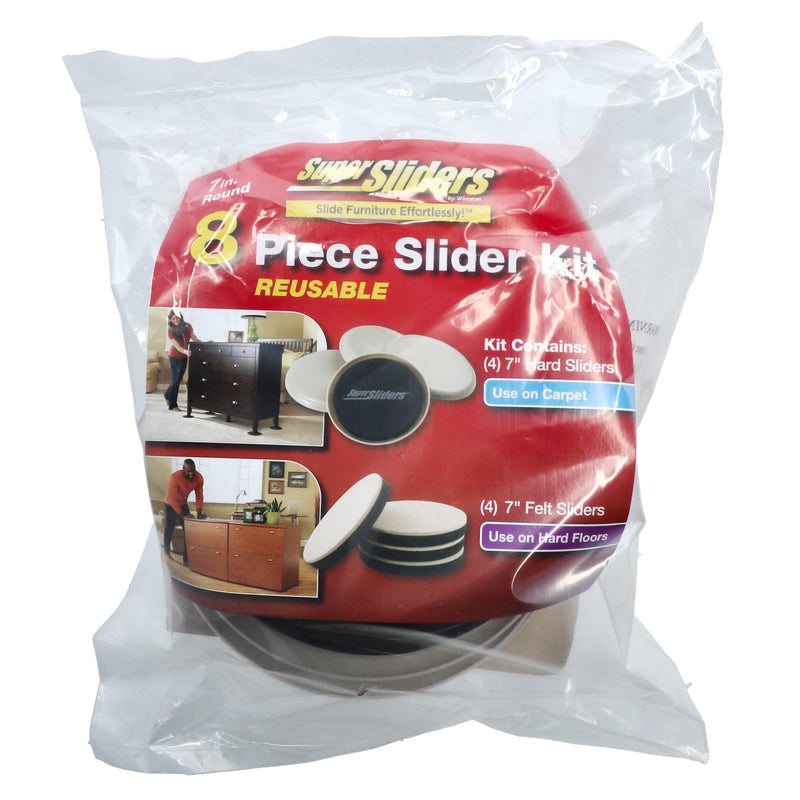 SUPER SLIDERS 8PC 7'' MULTI-SURFACE SLIDER KIT