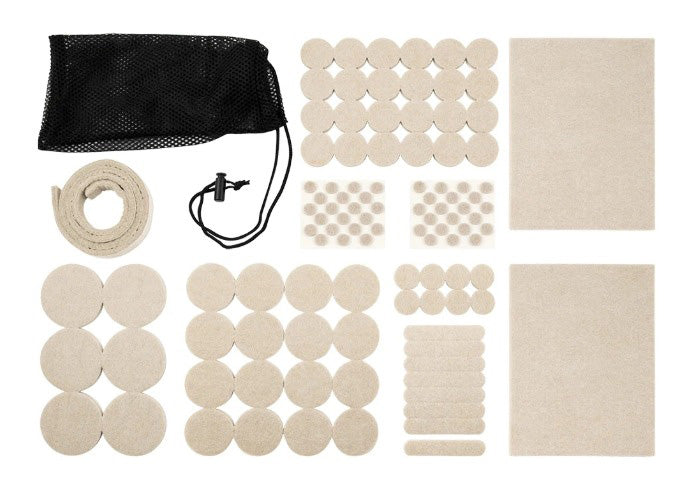 SOFT TOUCH 108PC HARD SURFACE FELT KIT SELF-STICK WITH STORAGE BAG