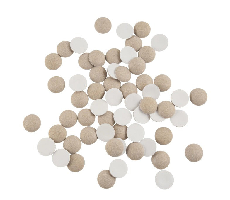 SOFT TOUCH 60PC 1'' ROUND HEAVY DUTY FELT PADS OATMEAL SELF ADHESIVE