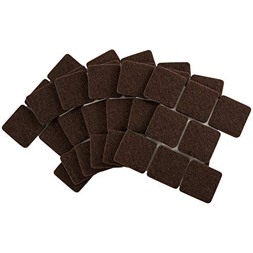 SOFT TOUCH 48PC 1'' BROWN SQUARE FELT PADS SELF ADHESIVE