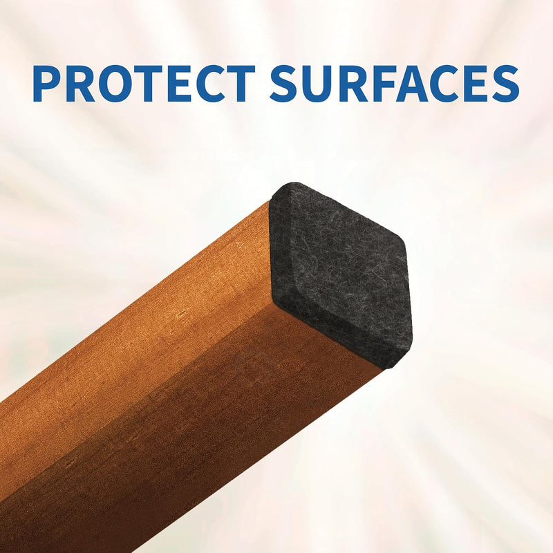 SOFT TOUCH 48PC 1'' BLACK SQUARE FELT PADS SELF-ADHESIVE