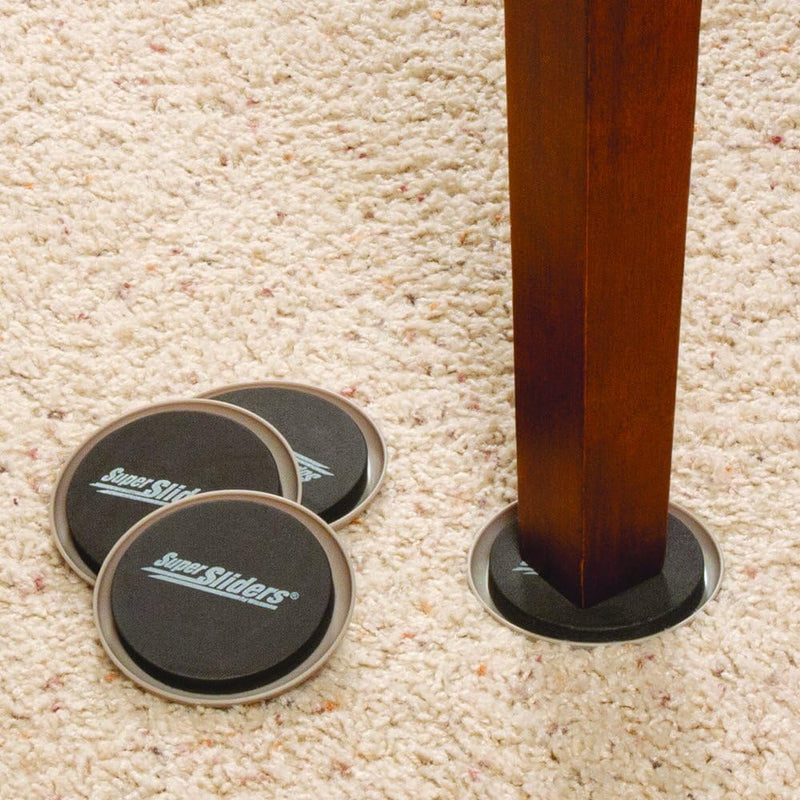 SUPERSLIDERS 8PC 3-1/2'' REUSABLE FURNITURE SLIDERS SET FOR ALL SURFACES