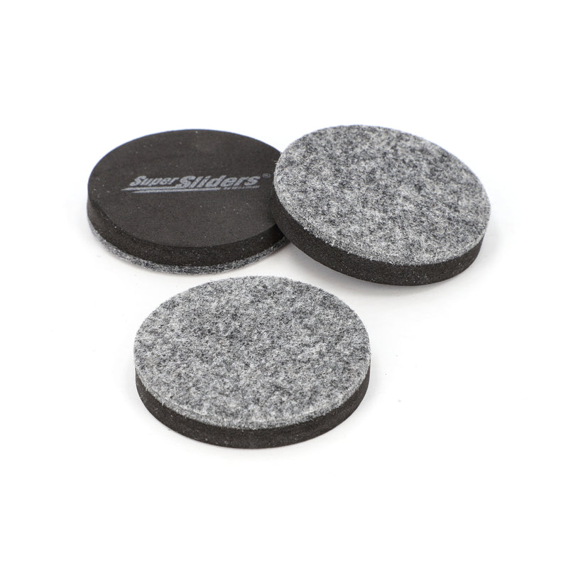 SOFT TOUCH 8PC 2-1/2'' ROUND GRAY FELT SLIDERS SELF-STICK