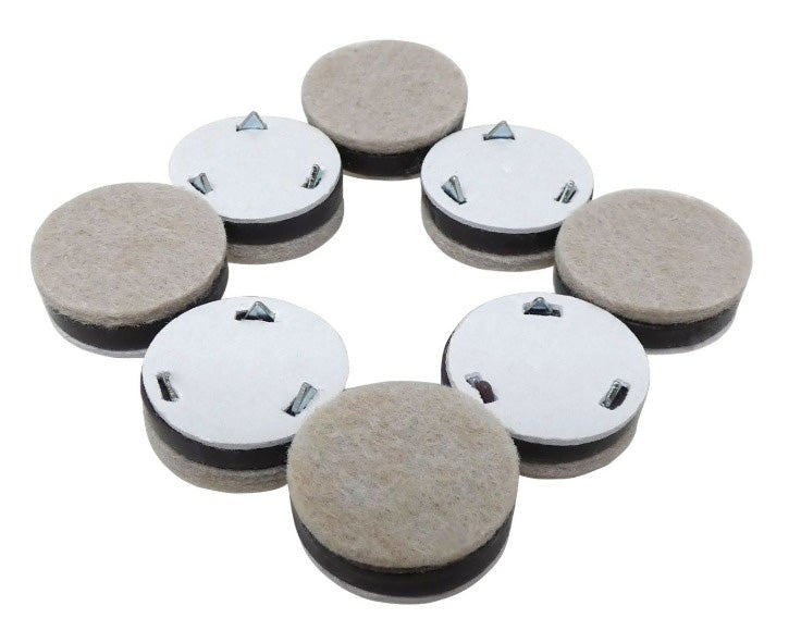 SUPERSLIDERS 8PC 1'' FURNITURE SLIDERS TAP-ON & SELF ADHESIVE