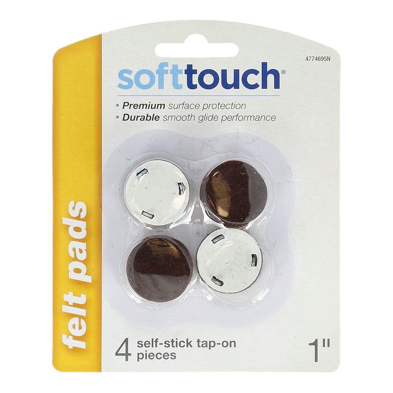 SOFT TOUCH 4PC 1'' TAP-ON FURNTIURE GLIDES