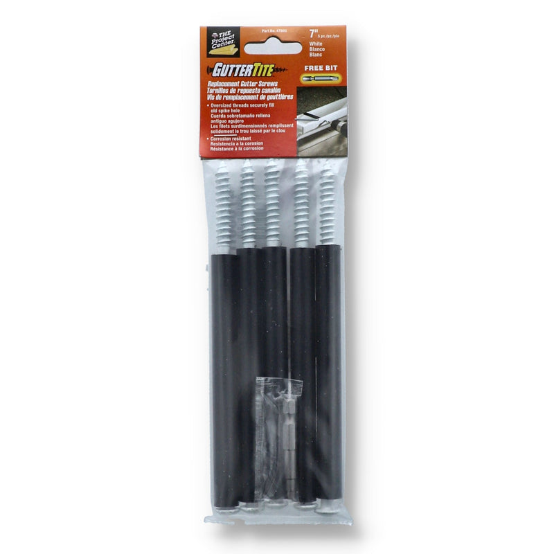 GUTTER TITE 5pc 7'' WHITE REPLACEMENT GUTTER SCREWS
