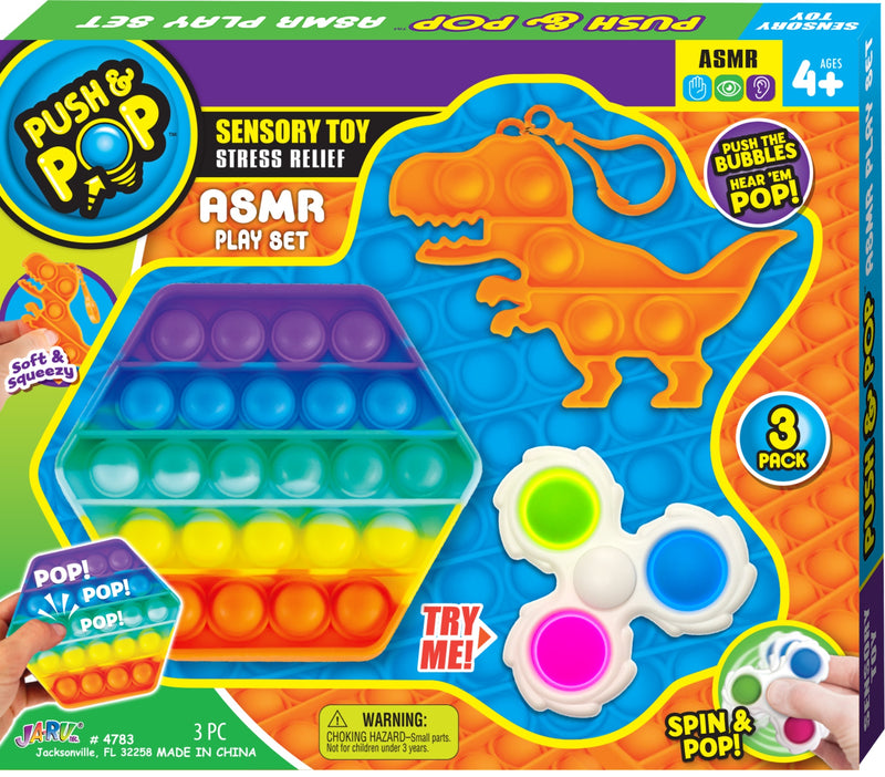 3pk PUSH & POP SENSORY TOY PLAY SET