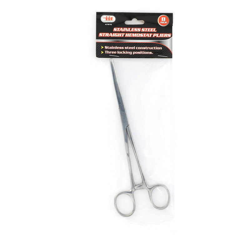IIT 8'' HEMOSTAT PLIER STRAIGHT STAINLESS
