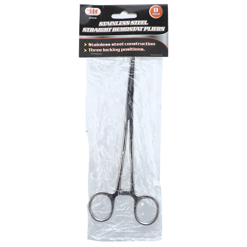 IIT 8'' HEMOSTAT PLIER STRAIGHT STAINLESS